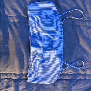 Hollister Blue and White Striped Bikini Top